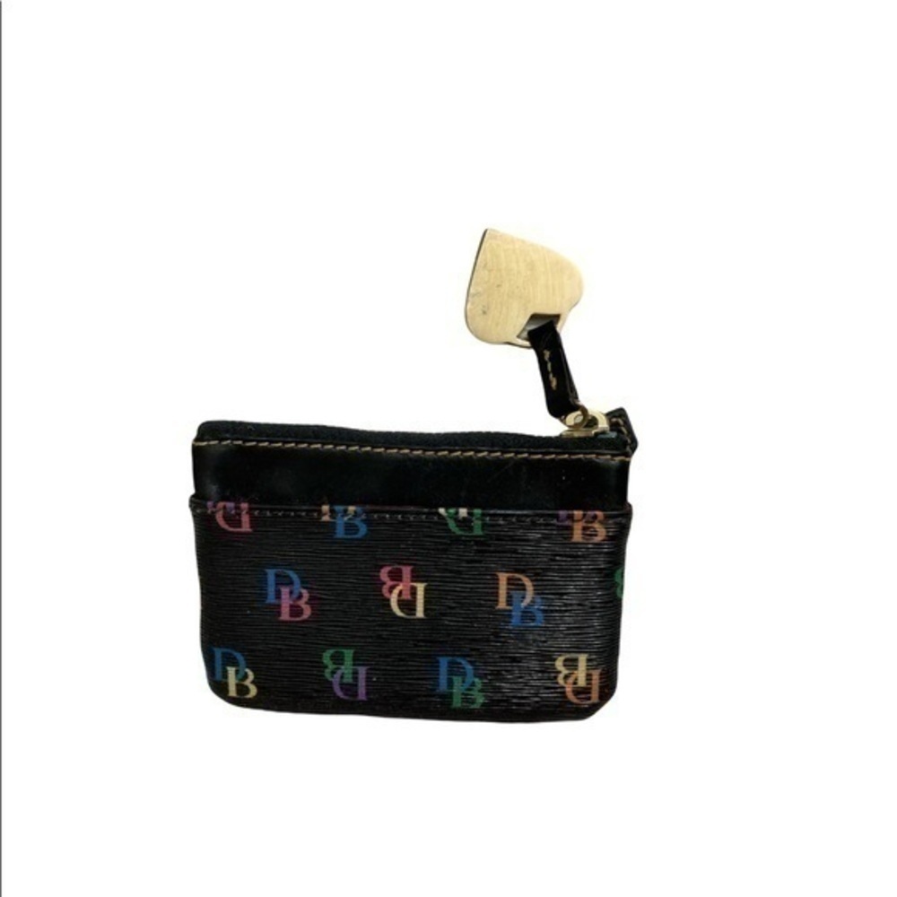 Dooney and Bourke black multicolor mini bag key ring - Picture 2 of 6
